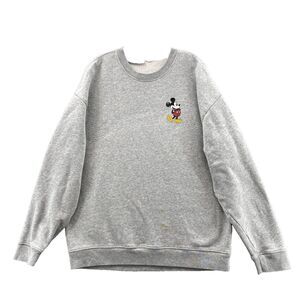 GAP x Disney Sweater Men Large Gray Mickey‎ Mouse Crew Neck Pullover DisneyWorld